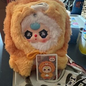 Charming Plush Toy in Orange Costume